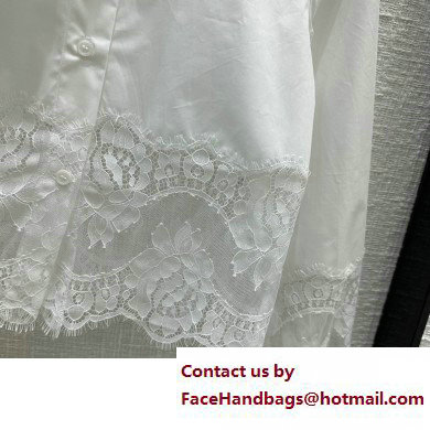 Dolce  &  Gabbana WHITE COTTON SHIRT WITH LACE 2023